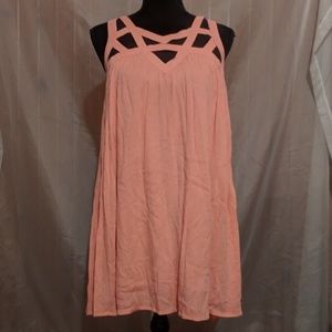 Alter'd State Pink Chiffon Cage Top Tunic Small